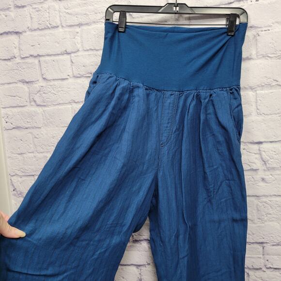 Hei Hei Eventide Linen Blend Cropped Pants Sz S Wide Band Resortwear Preppy - Picture 5 of 9